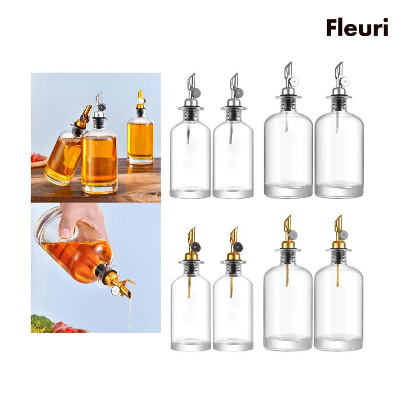 Bình Đựng Dầu Ăn / Nước Sốt Bằng Thủy Tinh Trong Suốt Kèm Giá Đỡ Tiện Dụng Cho Nhà Bếp