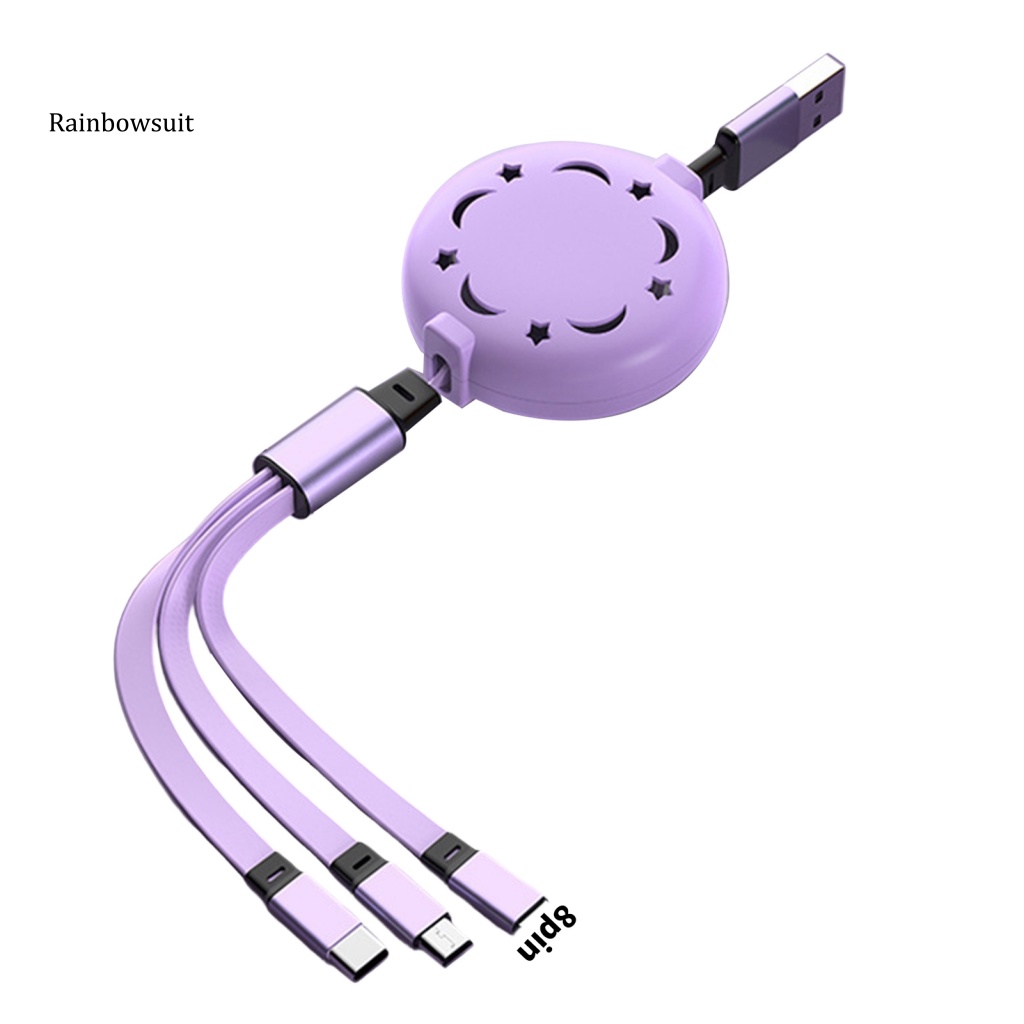 Dây Cáp Sạc Micro USB Type-C 8Pin Đa Năng Cho Điện Thoại Dùng Trong Xe Hơi