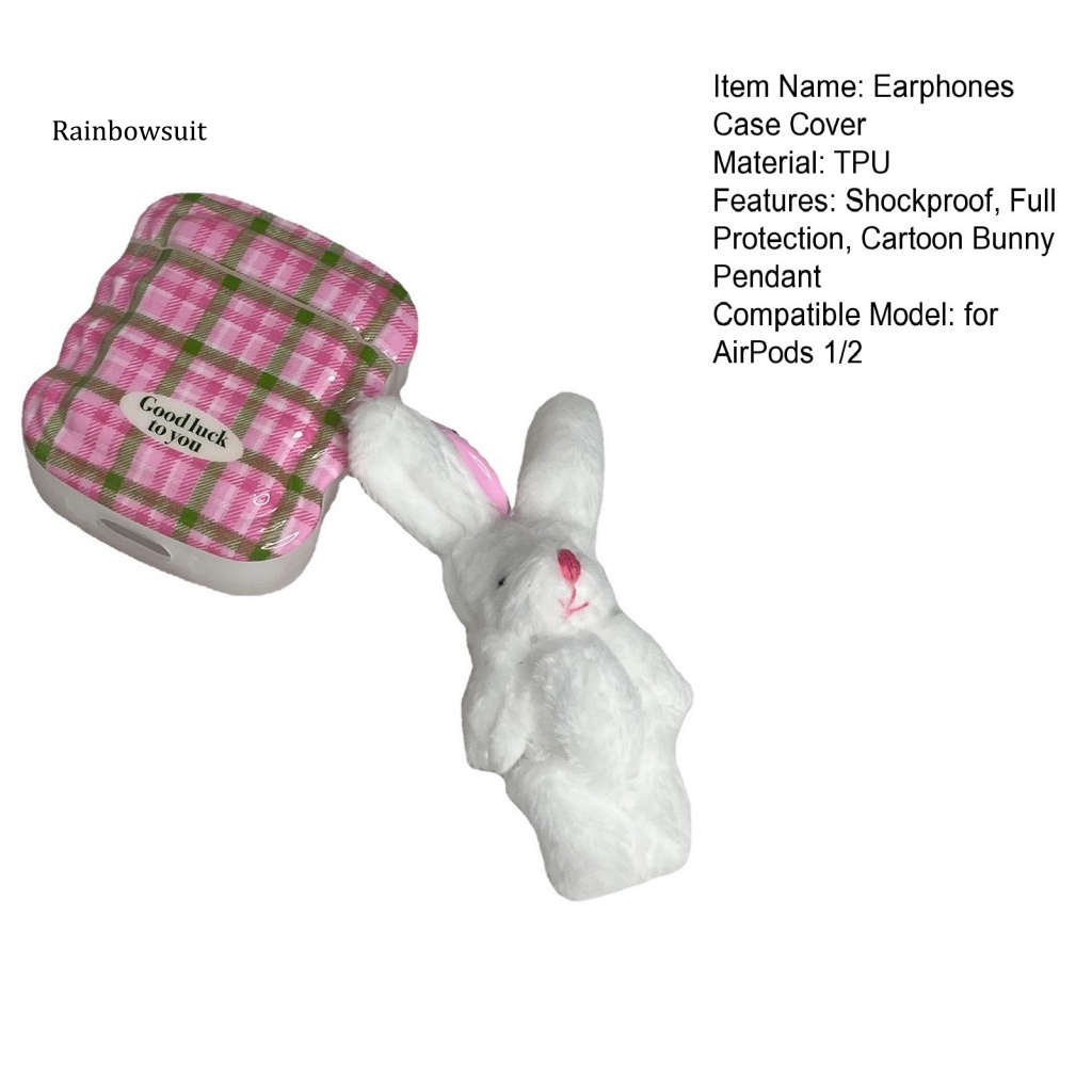 Vỏ Bảo Vệ Hộp Sạc Tai Nghe Bluetooth AirPods 1 / 2 Kèm Móc Khóa Hình Thỏ Phục Sinh Dễ Thương