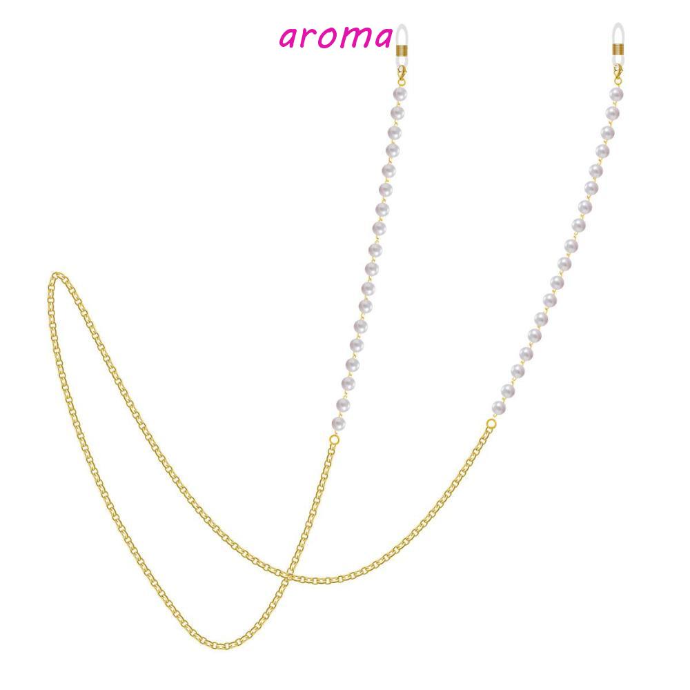 AROMA Dây Đeo Mắt Kính Đính Ngọc Trai Chống Thất Lạc Thời Trang Cho Nam Và Nữ