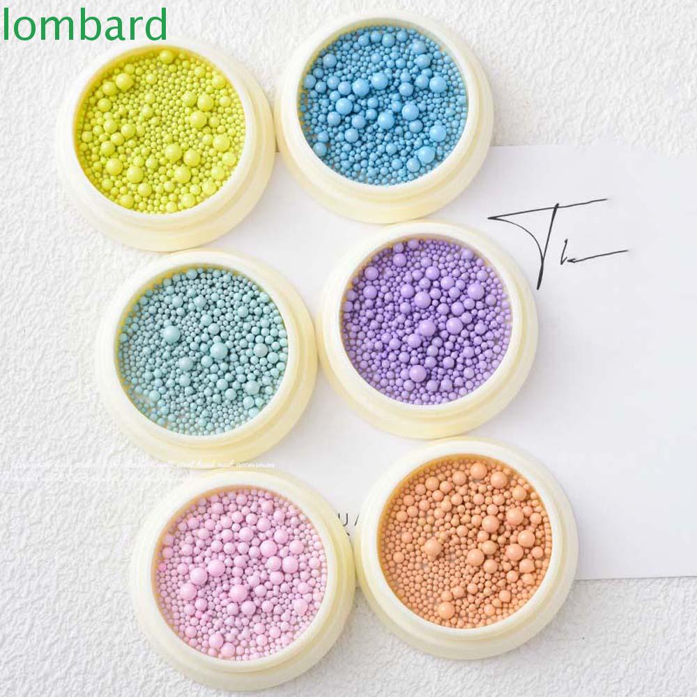 LOMBARD Set 6 Hộp Hạt Thép Macaron Mini Nhiều Màu Sắc Trang Trí Móng Tay Nghệ Thuật Cho Nữ