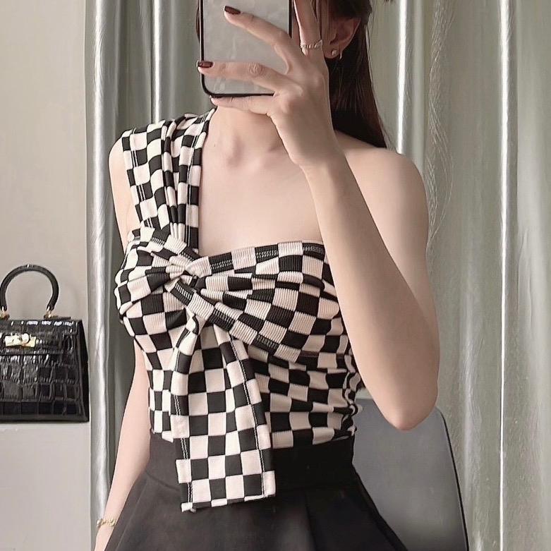 Áo kiểu nữ croptop kết nơ nhiều màu mã 2