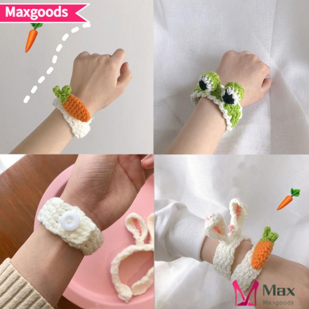 MAXG Vòng Tay Dây Bện Mặt Hình Cà Rốt Dễ Thương Sáng Tạo Cho Bé Gái