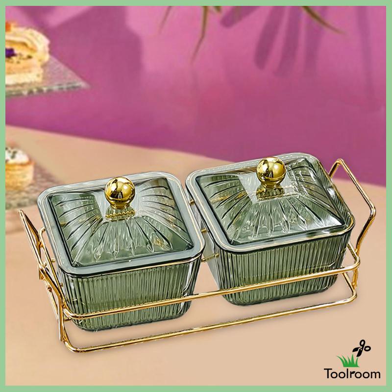 Khay Phục Vụ Thức Ăn Tráng Miệng / Bánh Cupcake Chia Ngăn Kèm Giá Đỡ Trang Trí Thanh Lịch