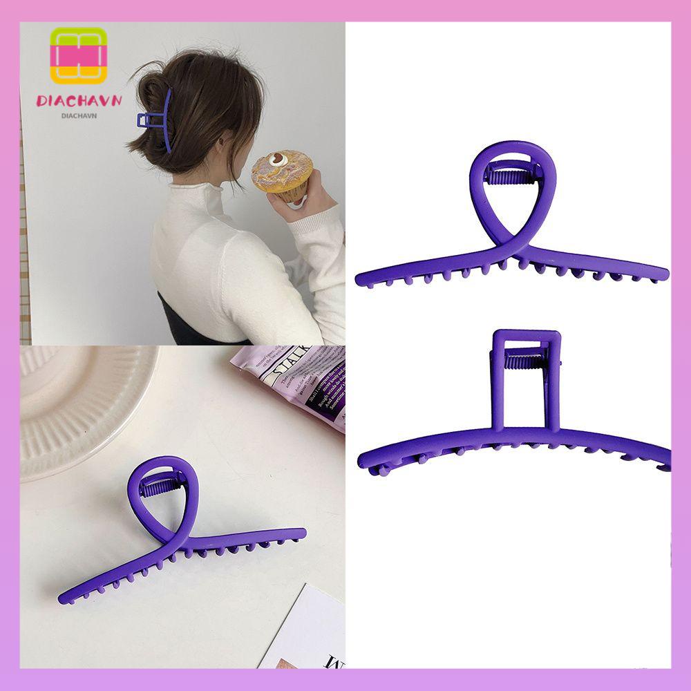 DIACHAVN Kẹp Tóc Kim Loại Màu Tím Kiểu Dáng Hình Học Đơn Giản Thời Trang