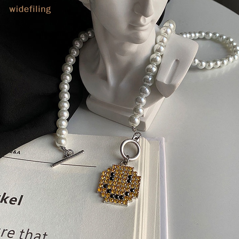 Vòng cổ Mặt Hình Mặt Cười Đính Ngọc Trai Thời Trang Cho Nam Và Nữ