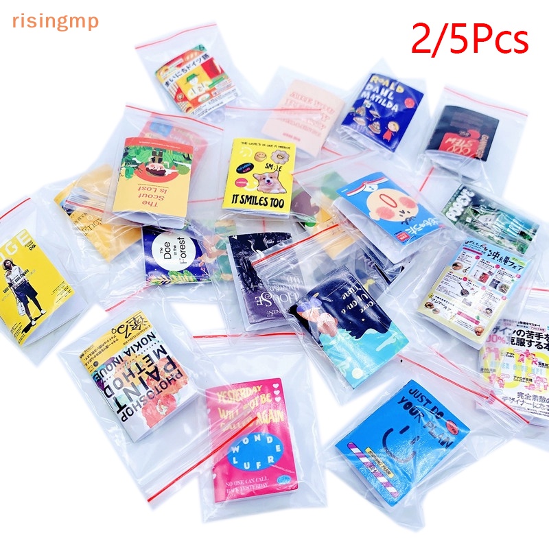 [risingmp] 1 Cặp Sách Lật Hiện Đại Trang Trí Nhà Búp Bê 1: 12