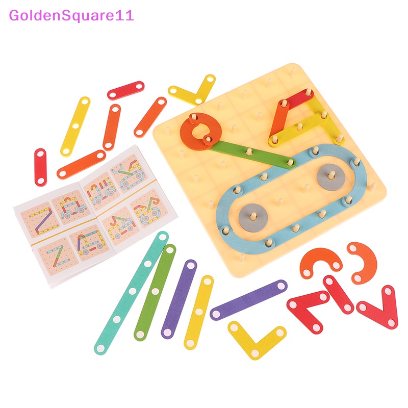 Đồ Chơi Xếp Hình Học Montessori Màu Vàng Kim Giáo Dục Sớm Cho Bé