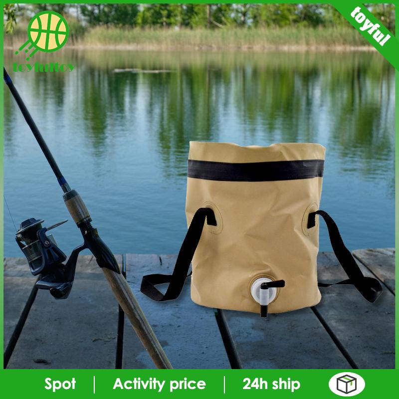 Xô Đựng Nước Có Tay Cầm Và Nắp Đậy Có Thể Gấp Gọn Tiện Dụng Mang Theo Du Lịch Cắm Trại