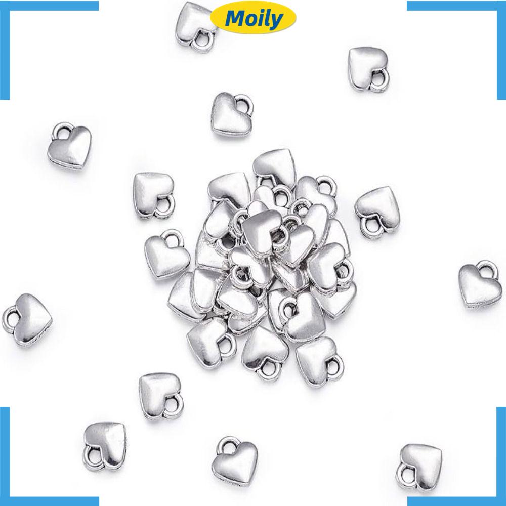 MOILYVN Set 100 Mặt Dây Chuyền Hình Trái Tim Kích Thước 10x7mm