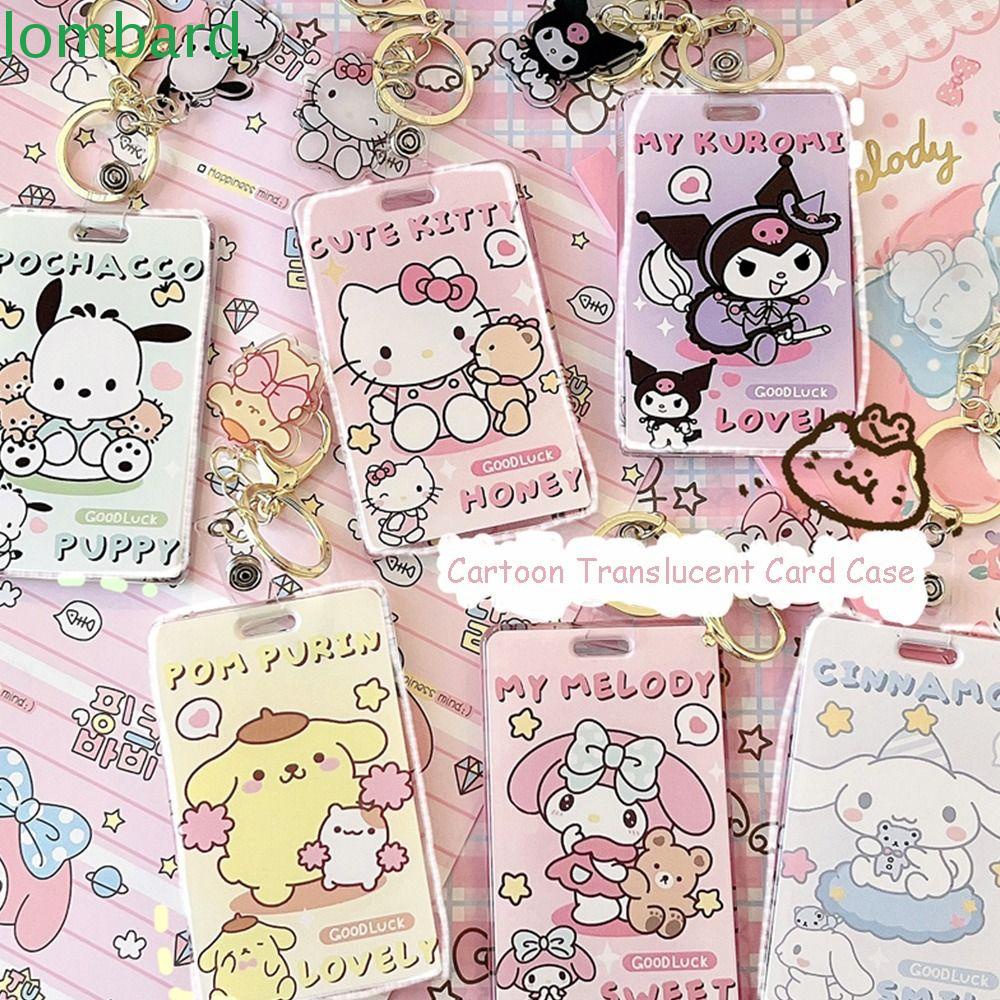 LOMBARD Vỏ Bọc Thẻ Xe Buýt Bằng Hợp Kim Trong Mờ Kèm Móc Khóa Hình Melody Độc Đáo Cho Nữ