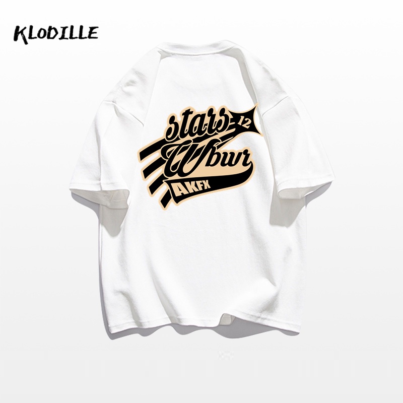 Áo Thun Tay Ngắn Dáng Rộng Chất Liệu 100% Cotton In Hoạ Tiết Đơn Giản Trẻ Trung Cho Nam Giới