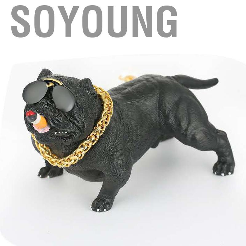 Soyoung Dog Figurine Resin Simulated Exquisite Cute Statue Car Interior Decoration Dashboard Ornament