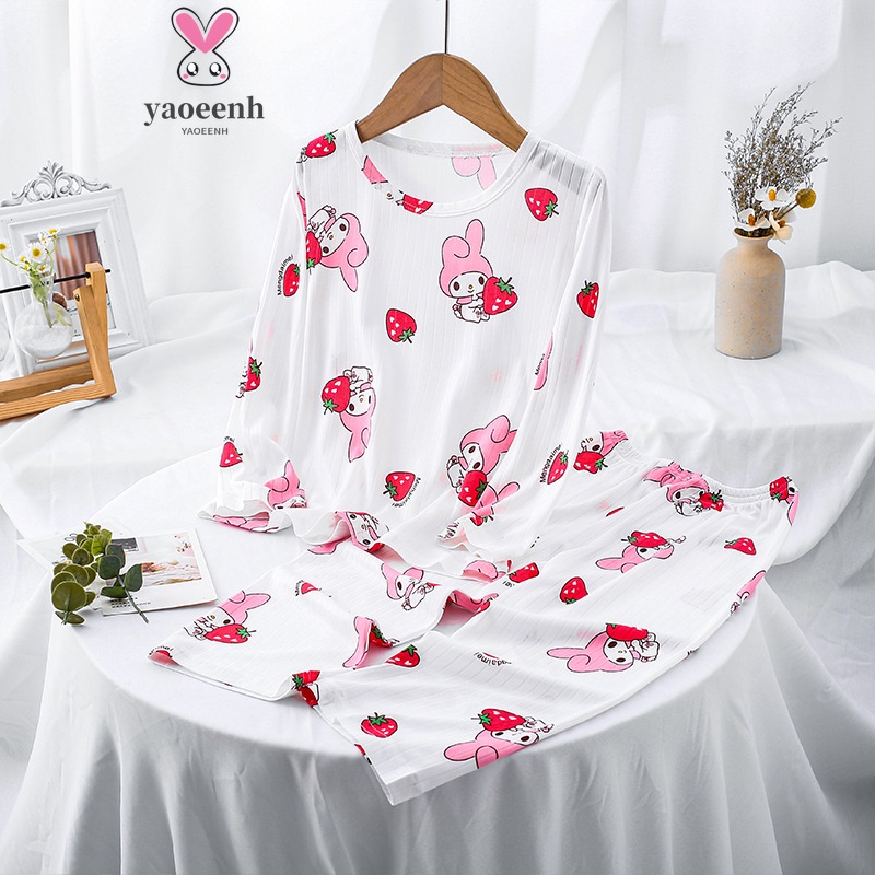 【YAOEENH】Bộ Đồ Ngủ Mỏng Họa Tiết Hoạt Hình Thời Trang Mùa Hè 95-170cm Dành Cho Bé