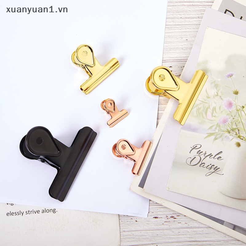 Kẹp Tài Liệu Giấy Tờ Bằng Kim Loại Nhiều Màu Kiểu Vintage Chất Lượng Cao