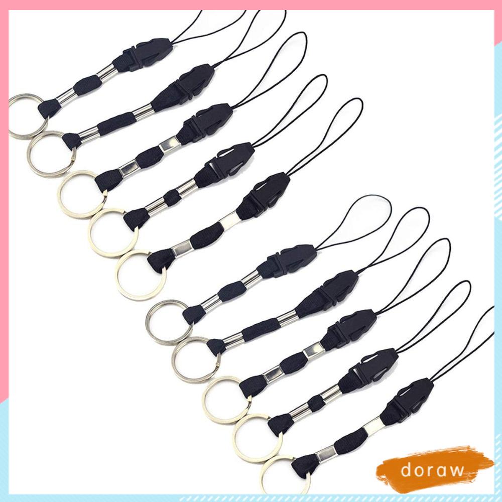 DORAW Set 10 Dây Đeo Thẻ ID Bằng Nylon Màu Đen Tháo Rời Được Tiện Lợi Dành Cho Văn Phòng