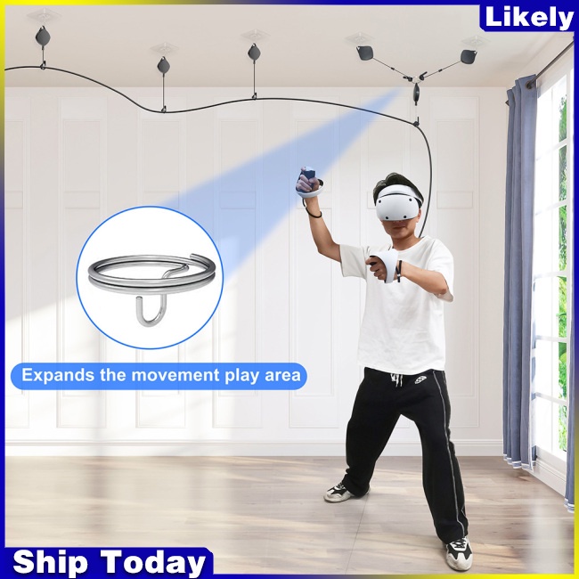 Set 6 Ròng Rọc Có Thể Thu Vào Kèm Dây Cáp VR Xoay 360 Độ°Máy Hút Bụi Dạng Xoay Không Ồn Tiện Dụng