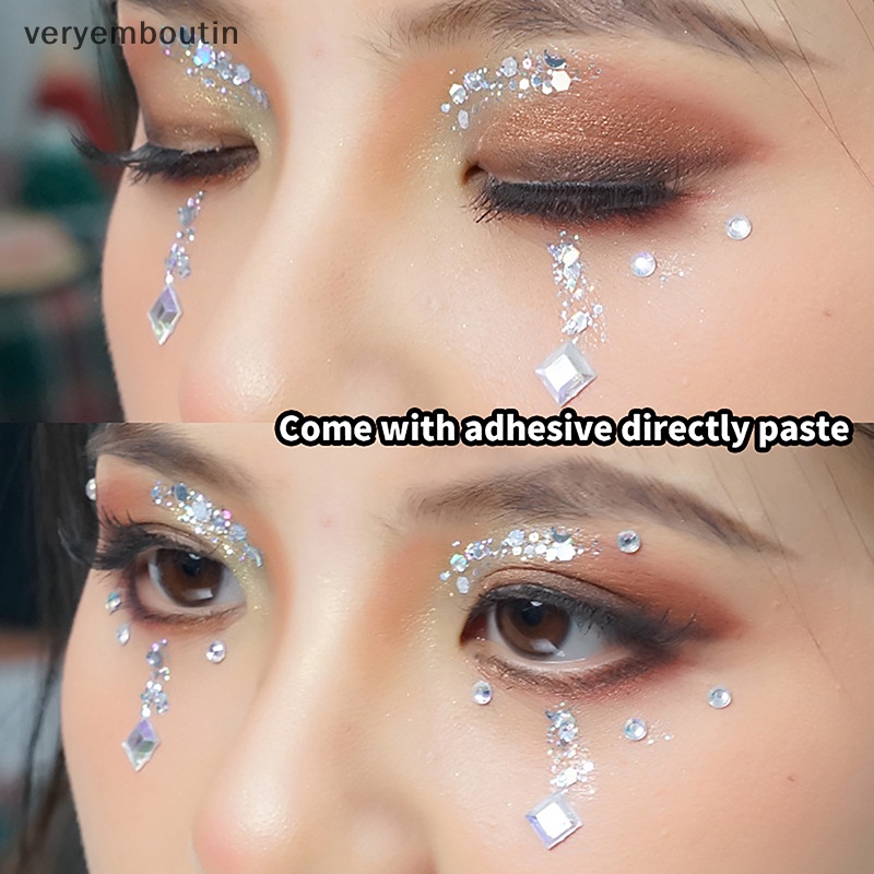 1 Tờ Nhãn Dán Trang Điểm Mắt Họa Tiết Kim Cương Lấp Lánh