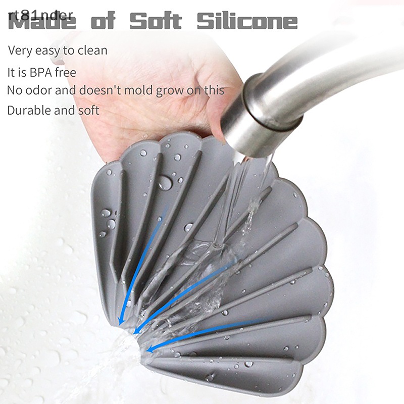 Rt Khay Đựng Xà Phòng Bằng Silicon Hình Vỏ Sò Chống Trượt Có Rãnh Thoát Nước Cho Nhà Bếp Nhà Tắm