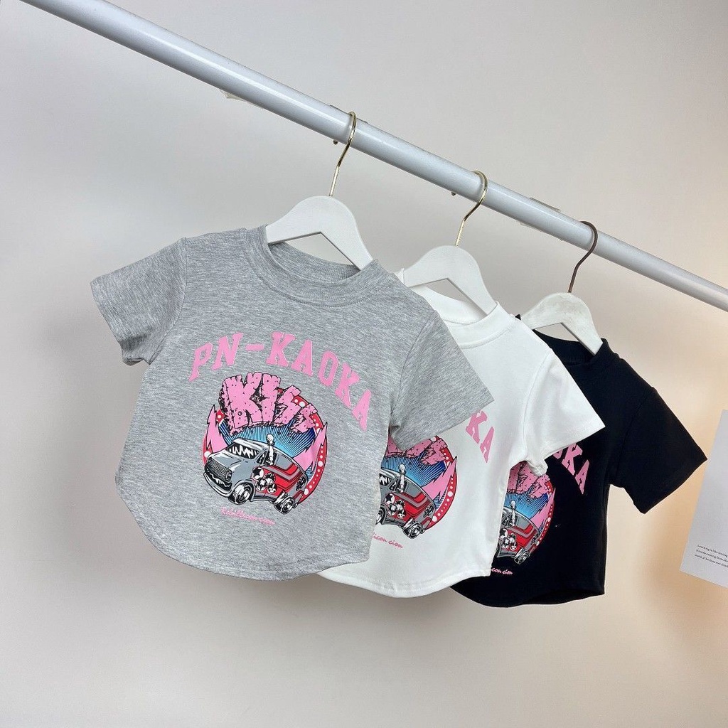 Áo Thun Tay Ngắn Cổ Tròn Thời Trang Mùa Hè 2023 Dành Cho Bé Gái