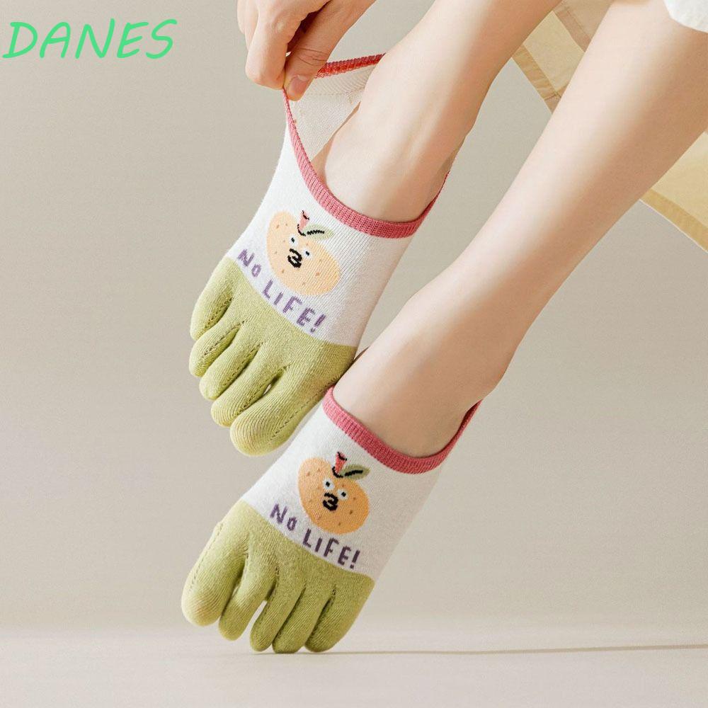 DANES Đôi Vớ Cổ Thấp In Hình Động Vật Hoạt Hình Chống Trượt Thấm Hút Mồ Hôi Phong Cách Hàn Quốc