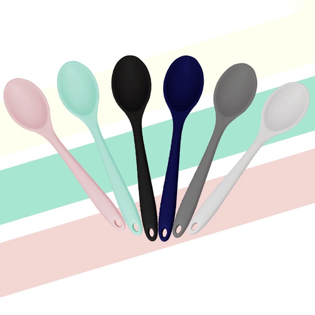 Muỗng Múc Canh Bằng Silicone Cán Dài Linh Hoạt Không Vỡ