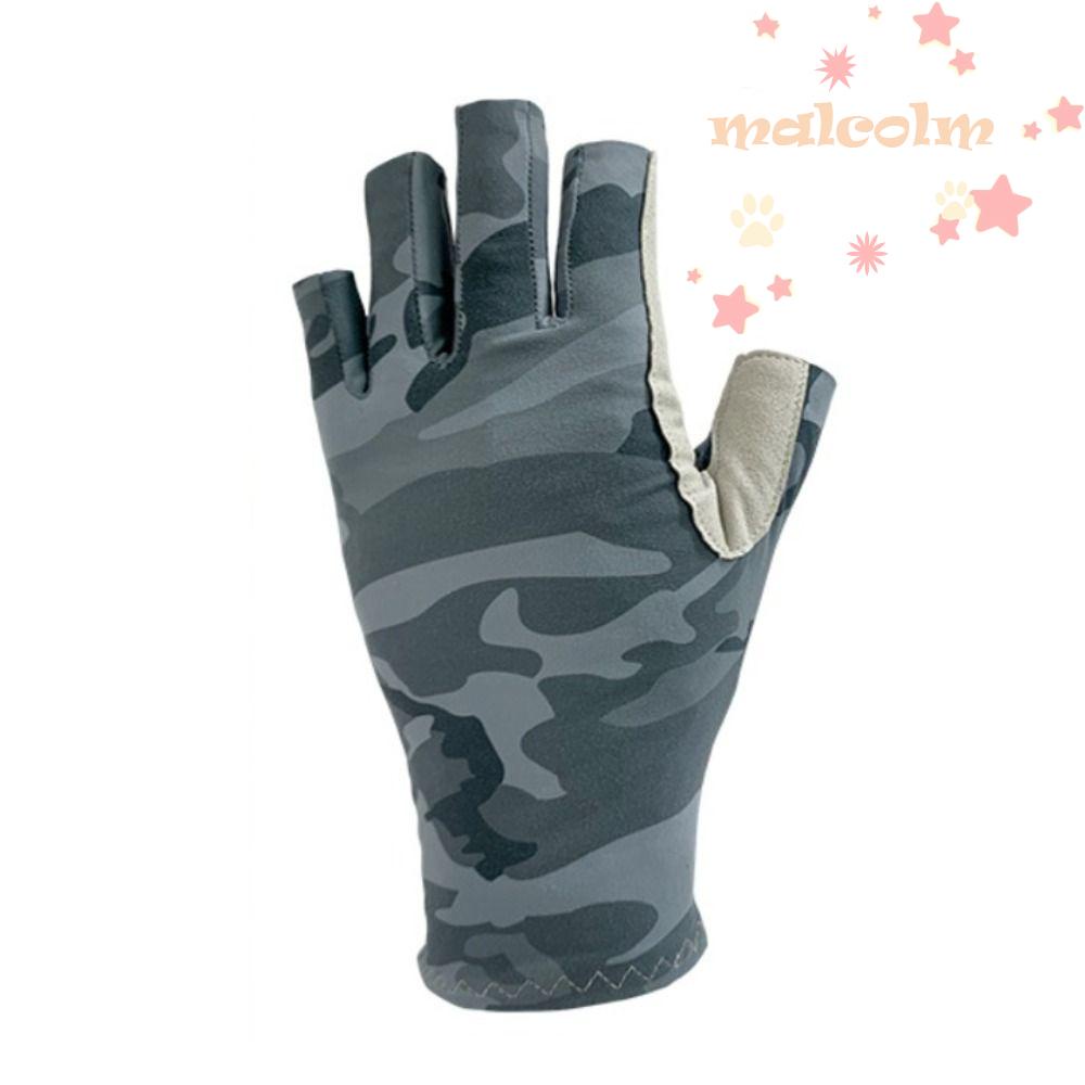 MALCOLM Găng Tay Nửa Ngón Câu Cá Chống Trượt Thoáng Khí