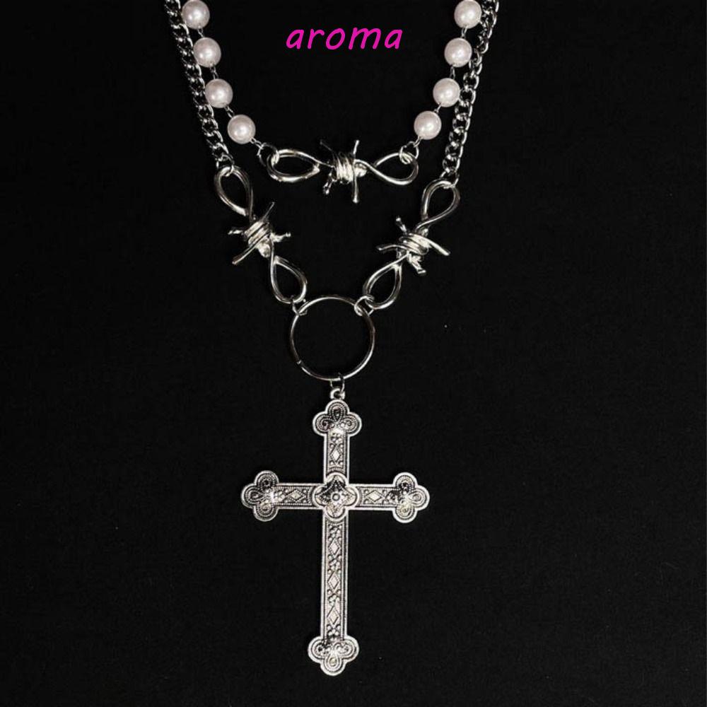 Vòng Cổ Choker Bản To Mặt Thánh Giá Đính Hạt Lấp Lánh Thời Trang