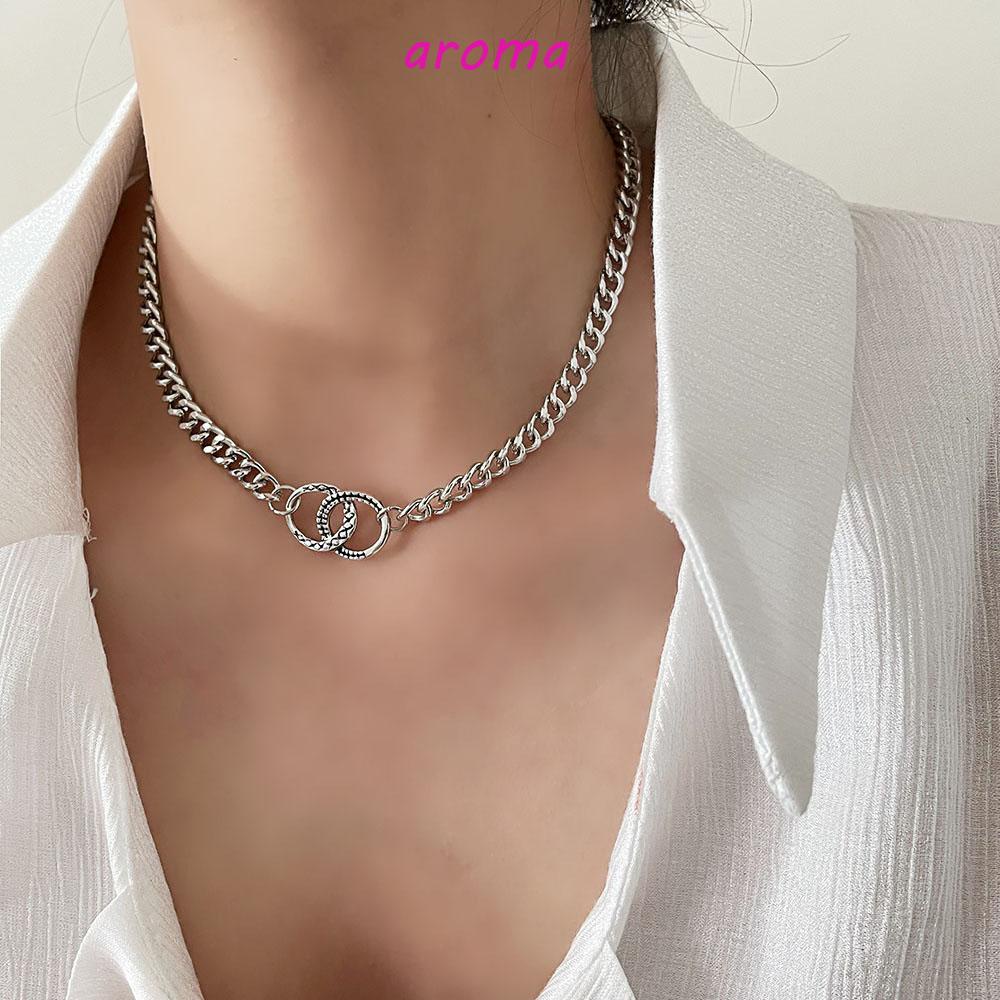 AROMA Dây Chuyền Thép Không Gỉ Phong Cách Hip Hop Punk Harajuku