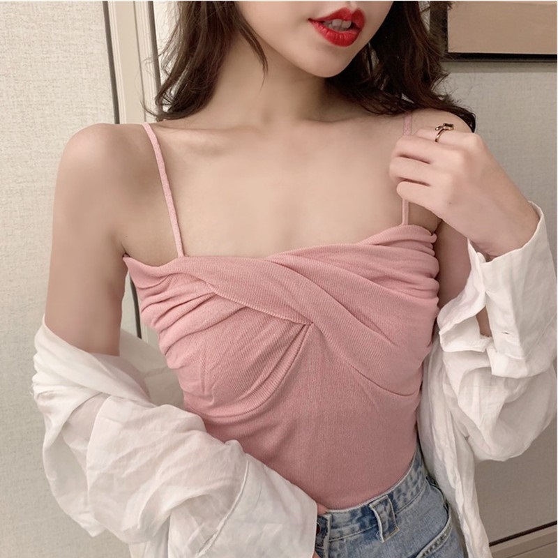 Áo Hai Dây Dệt Kim Mỏng Ôm Dáng Phong Cách retro Mùa Hè Mới Cho Nữ
