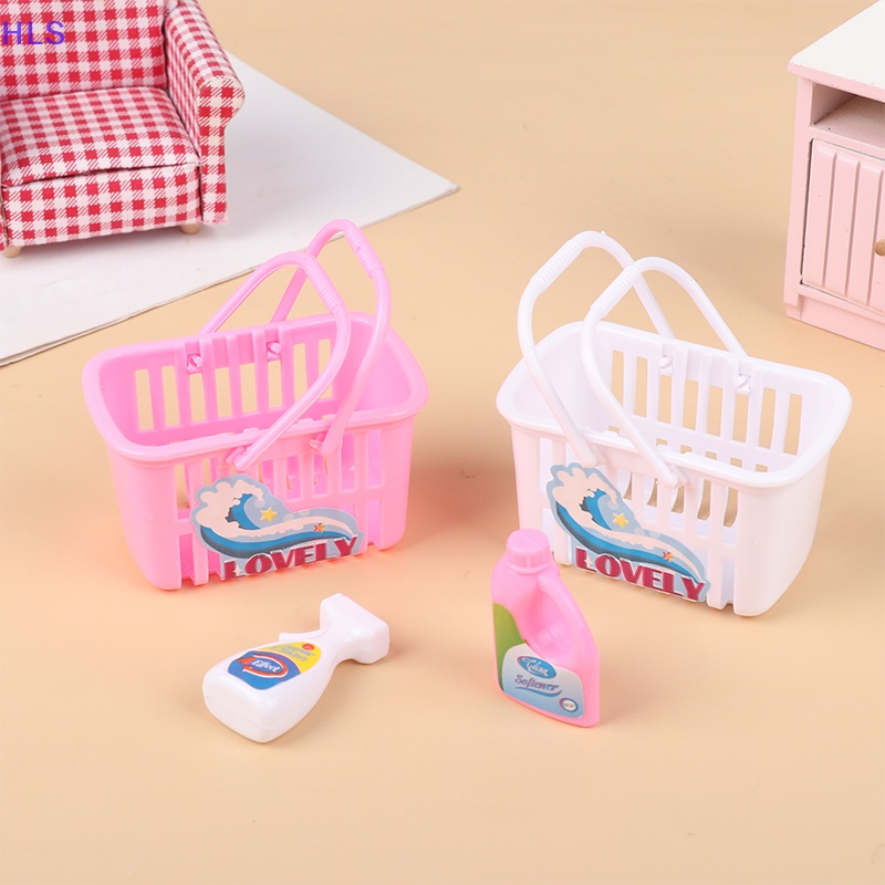 1 Bộ Giỏ Đựng Đồ Giặt Bằng Sắt Dùng Trang Trí Nhà Búp Bê