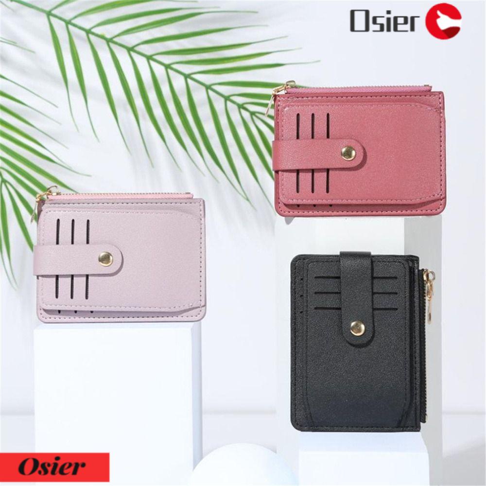 OSIER1 Ví Da PU Khóa Kéo Đựng Tiền Xu Tiện Lợi Cho Nam Nữ