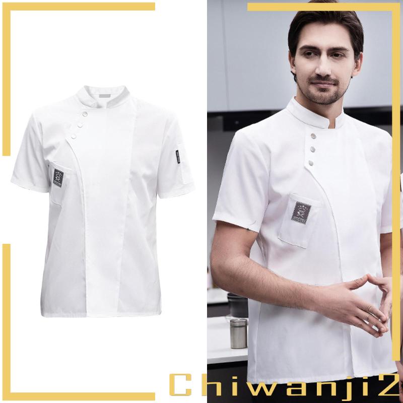 Áo Khoác Đầu Bếp Ngắn Tay Thoải Mái Thời Trang Unisex