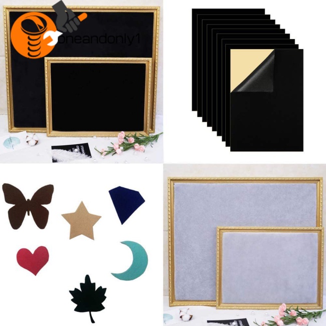 Set 10 Tấm Vải Nhung Mềm Tự Dính Khổ A4 Nhiều Màu Sắc Dùng Làm Trang Sức Tiện Dụng