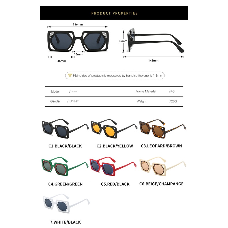 Kính Mát Gọng Vuông Phong Cách Âu Mỹ Thời Trang Mới 2023