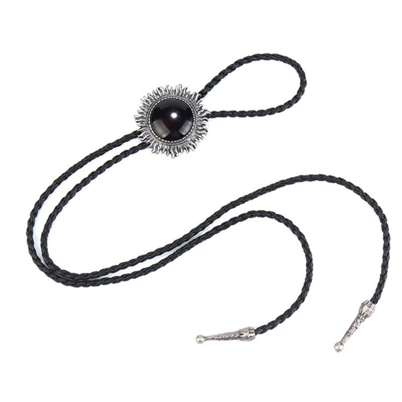 Cà Vạt Bolo Bằng Hợp Kim Đính Đá Quý Phong Cách Phương Tây Cho Nam