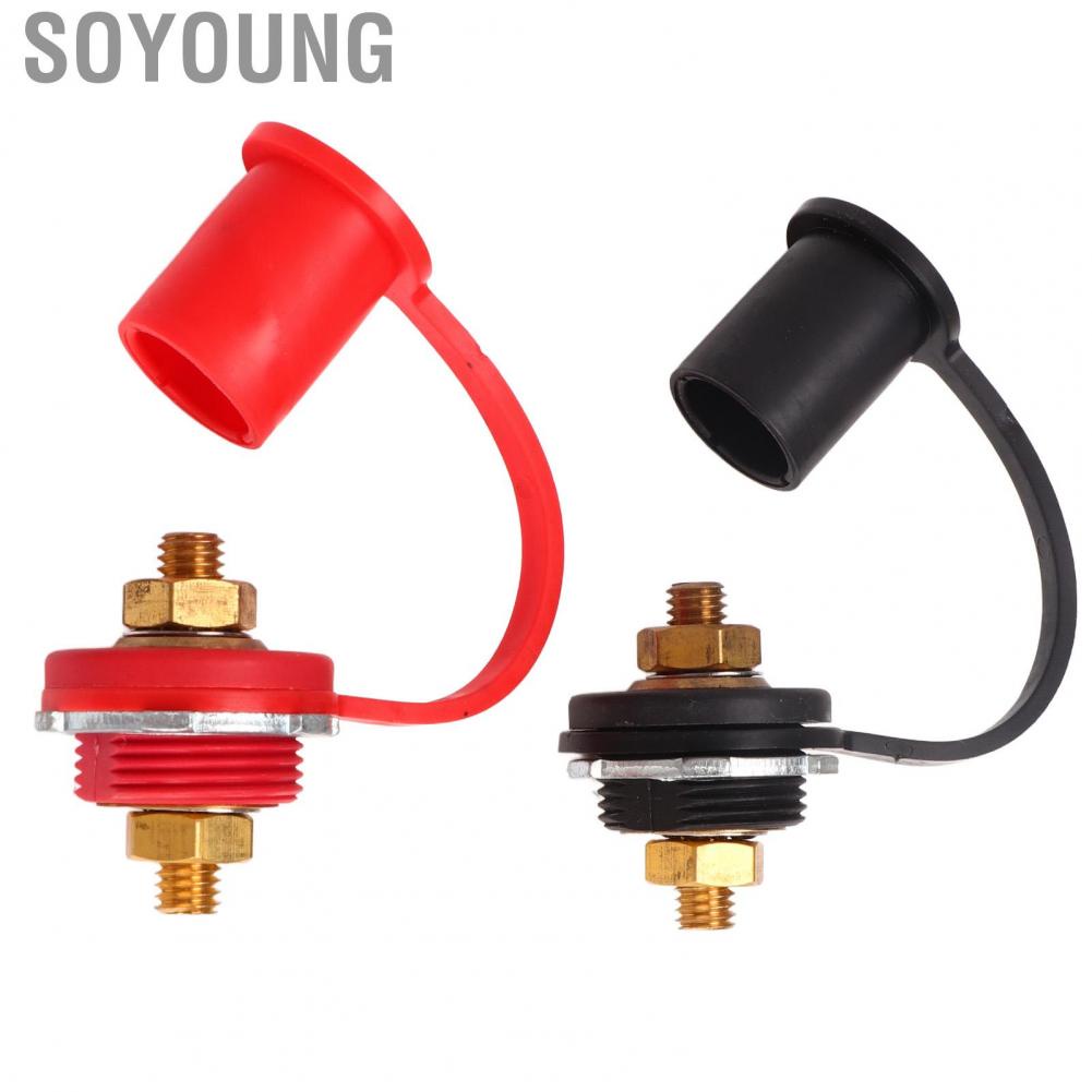 Soyoung Binding Post Thru Panel Terminal Red Black for Car Marine RV