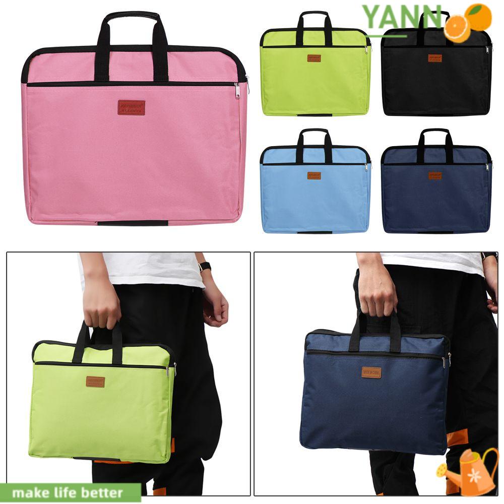 YANN1 Túi Xách Vải Canvas Cỡ A4 Chống Thấm Nước Có Khóa Kéo Tiện Dụng