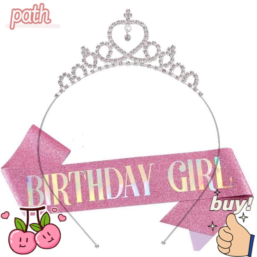 PATH Băng Đô Cài Tóc Hình Vương Miện Bằng Hợp Kim Đính Đá Xinh Xắn Cho Bé Gái