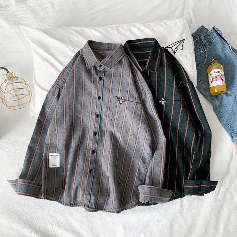 Áo Sơ Mi Nam Dài Tay Họa Tiết Kẻ Sọc Thời Trang Mới