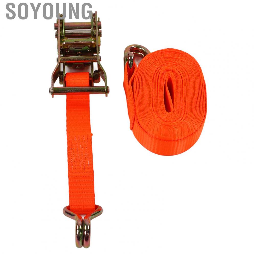 Soyoung Lashing Strap Ratchet Tie Down UV Proof Tear Resistant for Truck Trailer