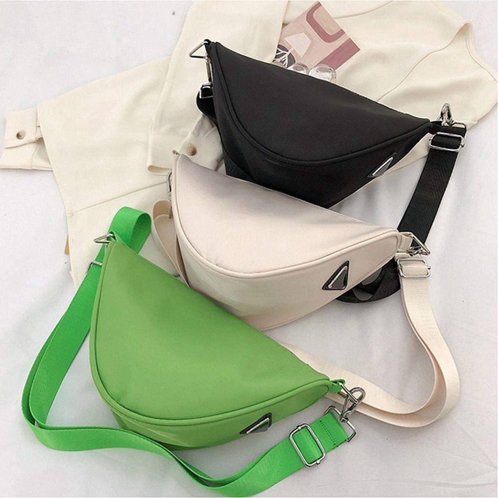 FALLFORBEAUTY Túi Đeo Chéo Vai Hình Tam Giác Bằng Nylon Thời Trang Đường Phố