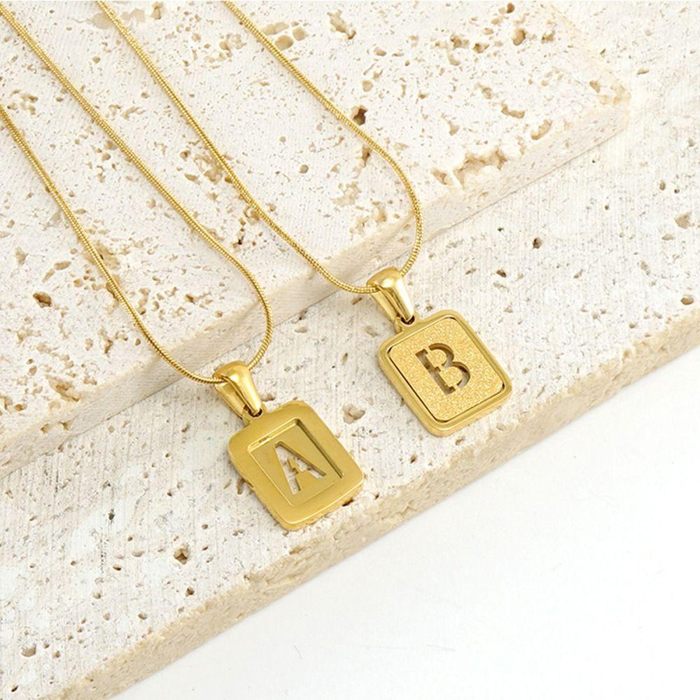 ANEMONE Vòng cổ Choker Bằng Thép Không Gỉ Mặt Chữ Cái Từ A Đến Z Thời Trang