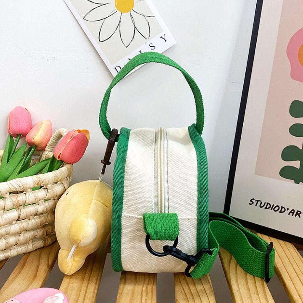 FALLFORBEAUTY Túi Đeo Chéo Vai Hình Tam Giác Bằng Vải Canvas Có Khóa Kéo Thời Trang Cho Nữ