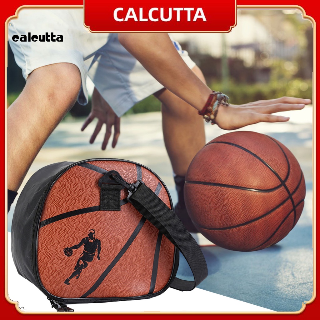 [calcutta] Túi Đựng Bóng Rổ / Bóng Đá Thể Thao Bằng Da Giả Đeo Vai Sức Chứa Lớn Có Thể Tháo Rời