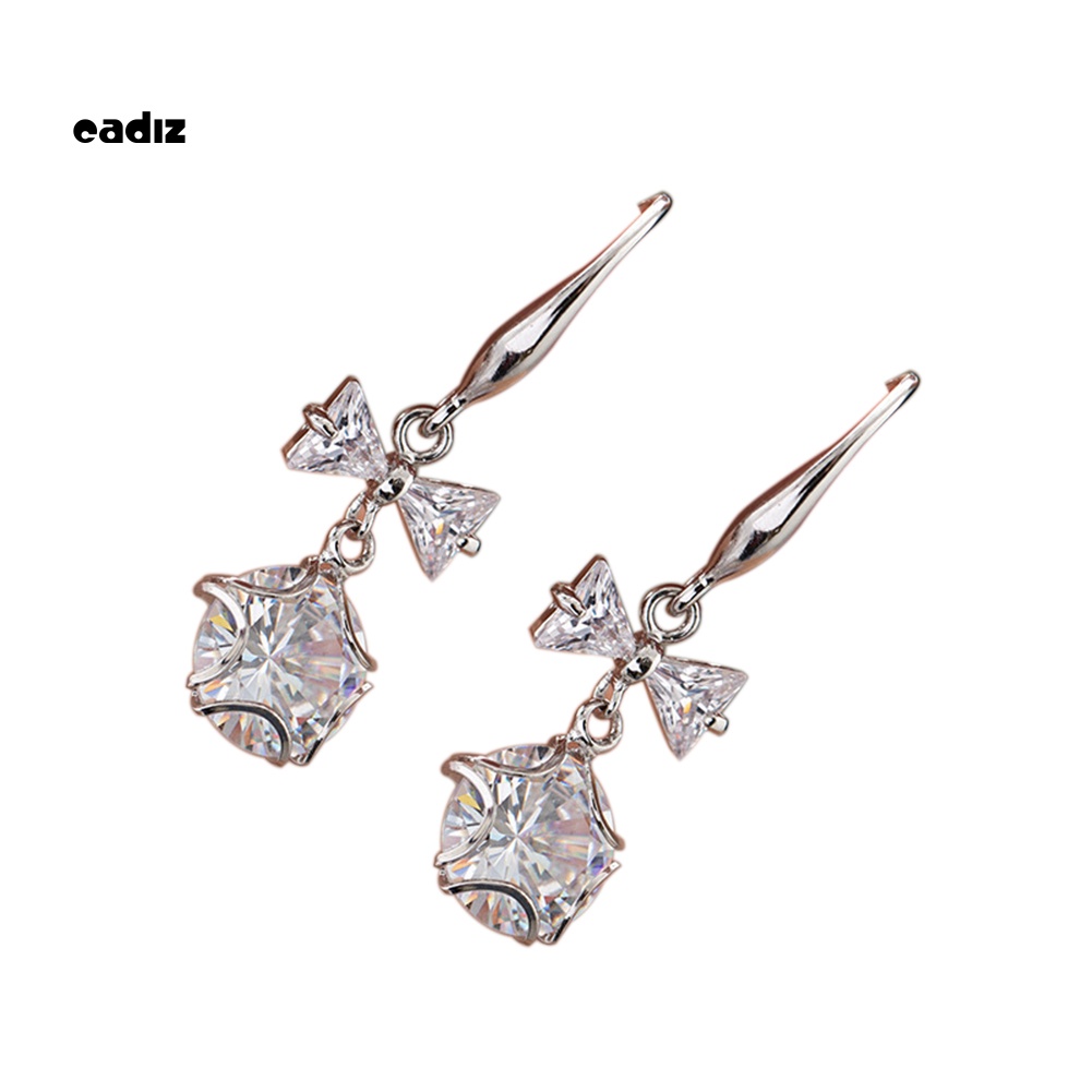 Bông Tai Dáng Dài Hình Bướm Đính Đá Zircon Thời Trang Cho Nữ