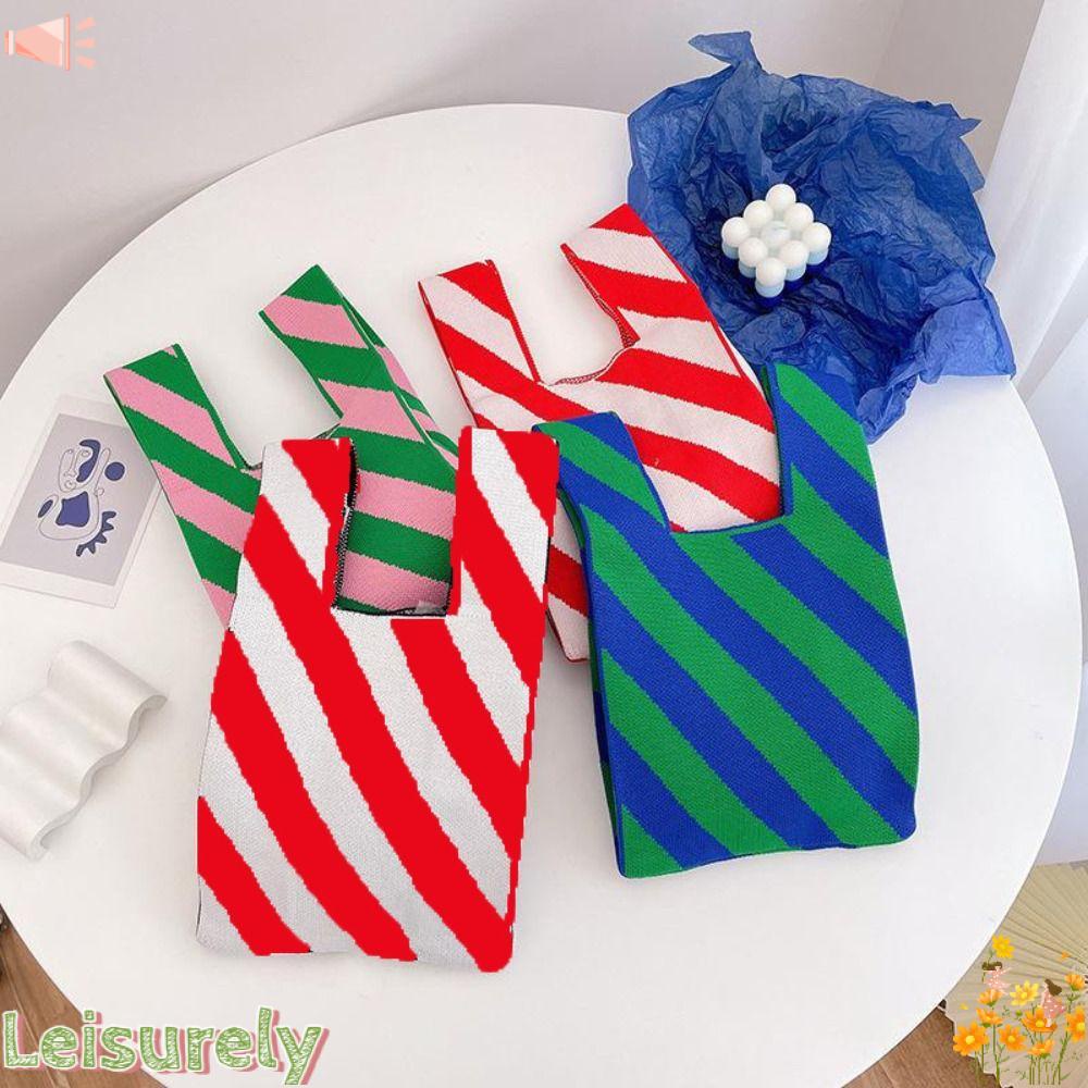 LEILY Túi Xách Đan Len Thủ Công Thắt Nút Dễ Thương Cho Bạn Gái