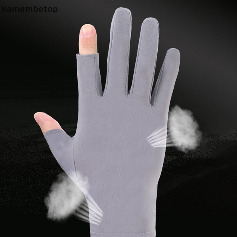 Găng Tay Lụa Lạnh Mỏng Thoáng Khí Chống Trượt Có Thể Chạm Màn Hình Cảm Ứng Bảo Vệ