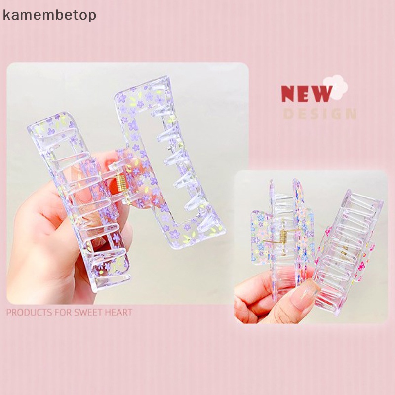 Kẹp Tóc Càng Cua Cỡ Lớn In Họa Tiết Hoa Nhiều Màu Xinh Xắn Cho Nữ