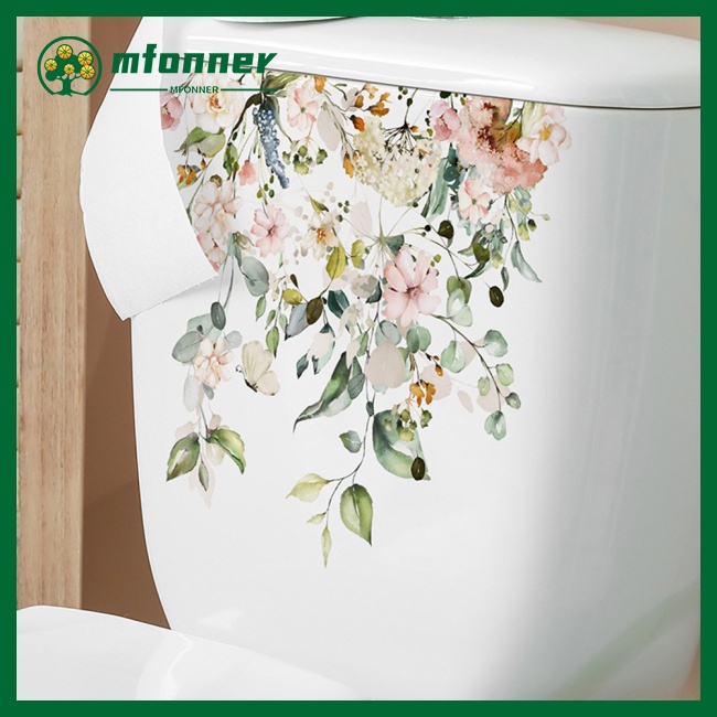 Sticker Dán Nắp Bồn Cầu Tự Dính Họa Tiết Hoa 3D Trang Trí Phòng Tắm
